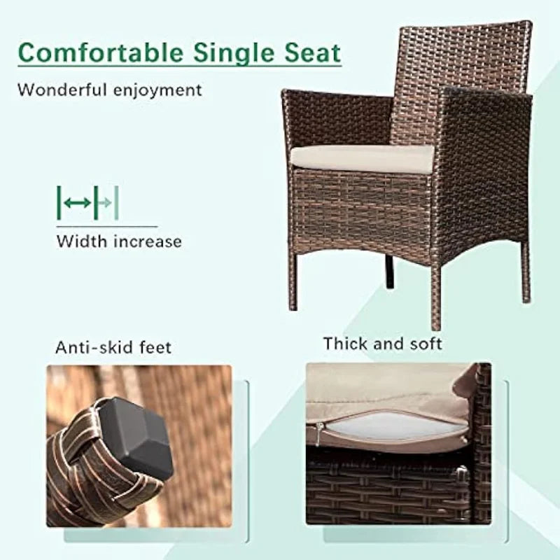 Greesum Patio Furniture 4 Pieces Outdoor Wicker Rattan Chairs