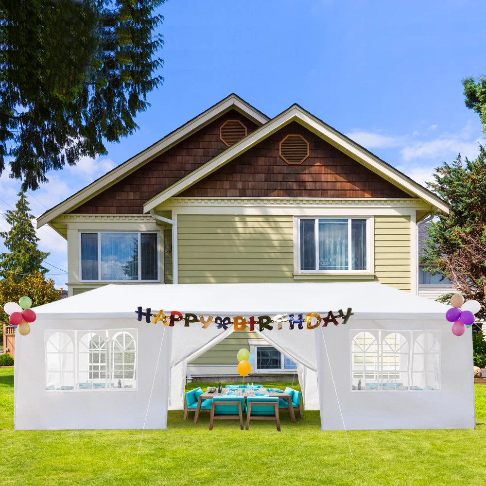 10'x30' Outdoor Party Tent with 8 Removable Sidewalls, Waterproof Canopy