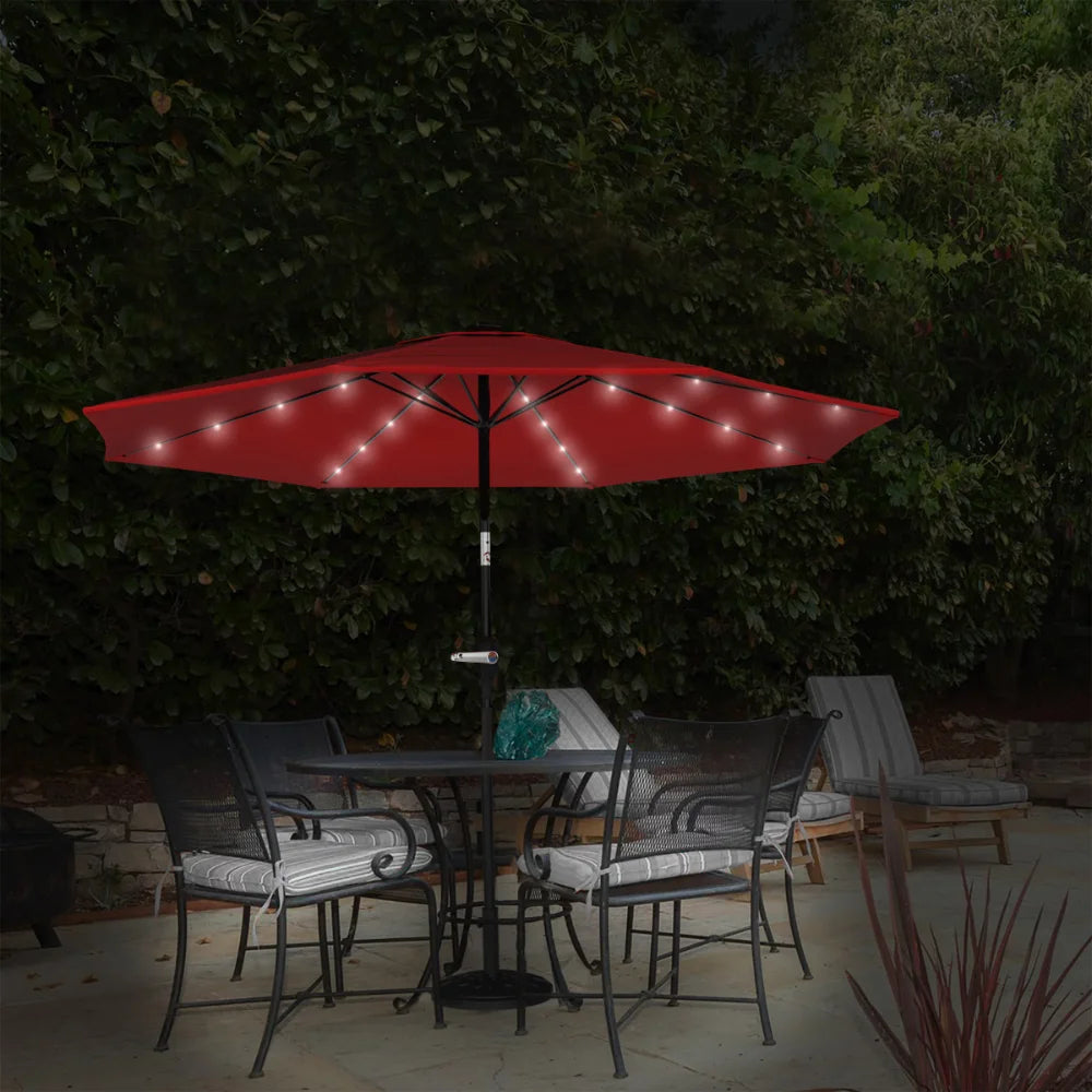 10 Foot Patio Umbrella with Solar LED Light,120.00 X 120.00 X 96.00 Inches