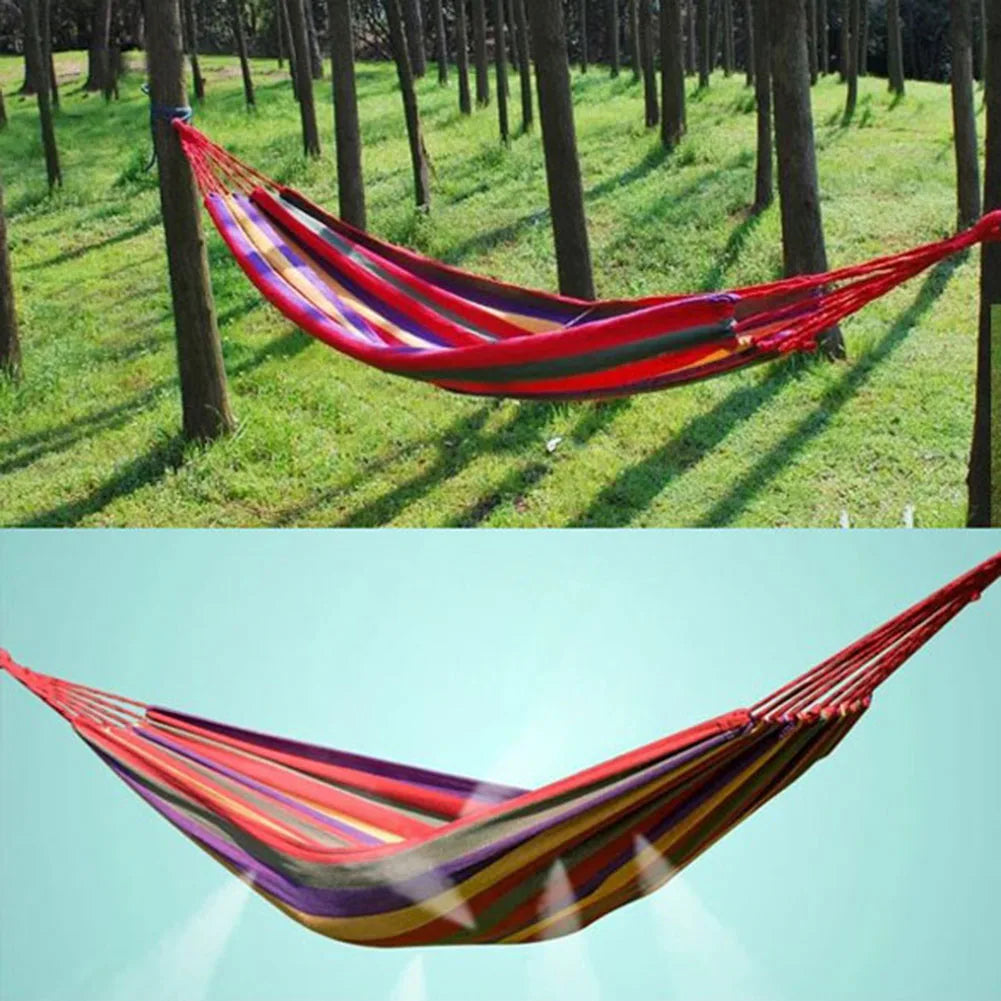1-2 Person Fabric Hammock with Tree Straps 264lbs Capacity