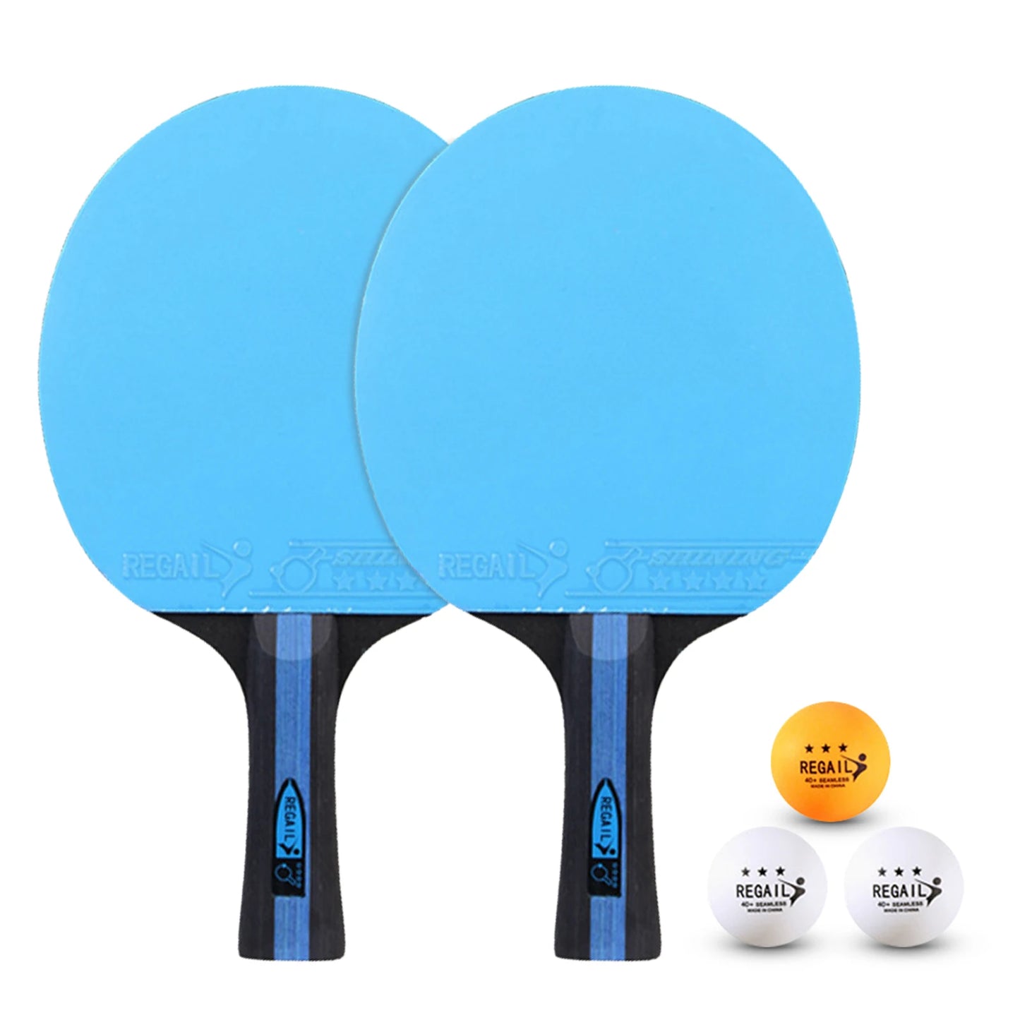 Table Tennis Set Pack of 2 Ping Pong Rackets with 3 Balls and Carry Bag