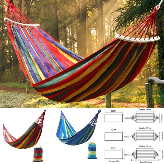 Outdoor Canvas Hammock Portable Thickened Anti-Rollover 2 Persons