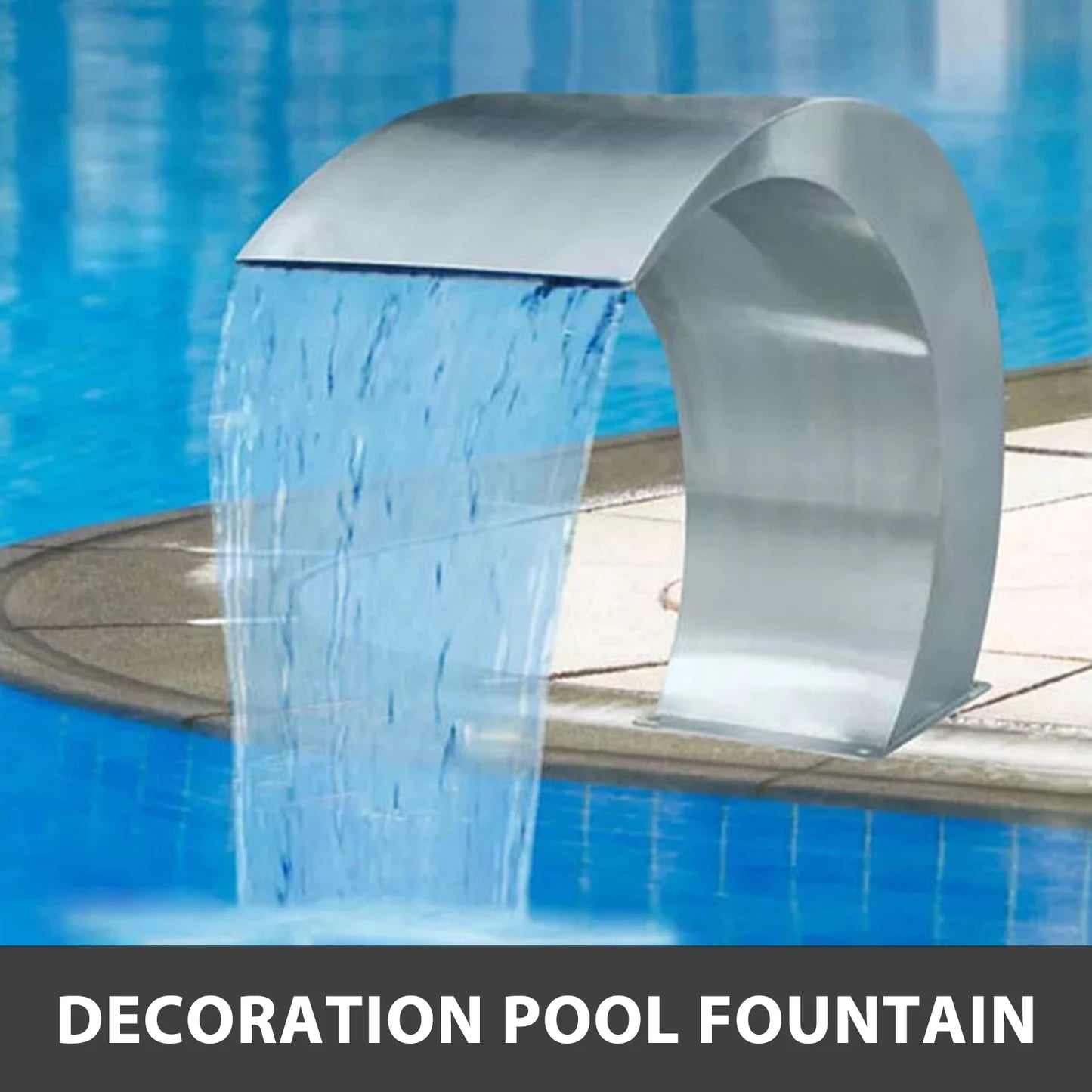 60x30cm/40x20cm Pool Fountain Waterfall Stainless Steel Swimming Feature