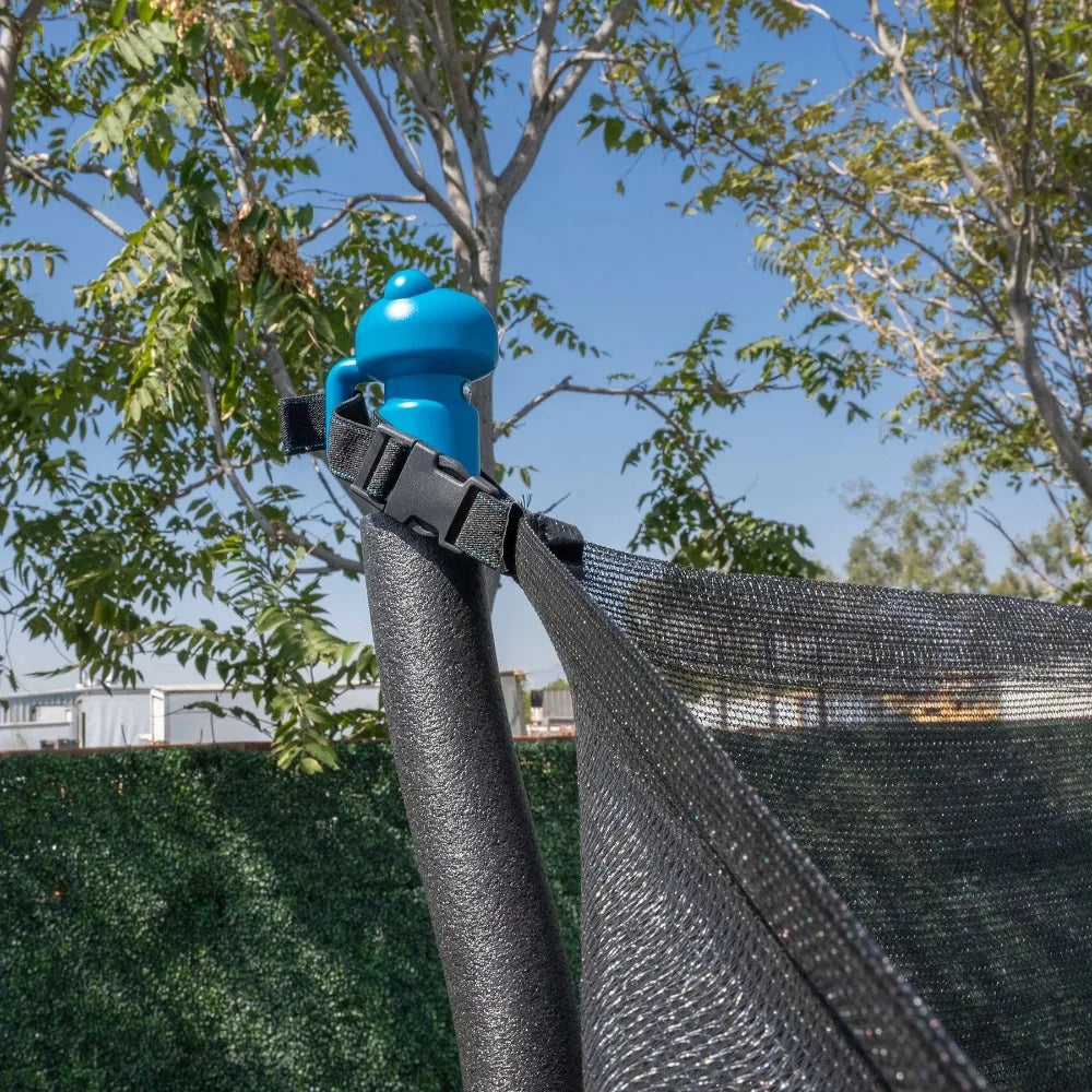 Blue Trampolines 14ft Trampoline And Enclosure With Basketball Hoop