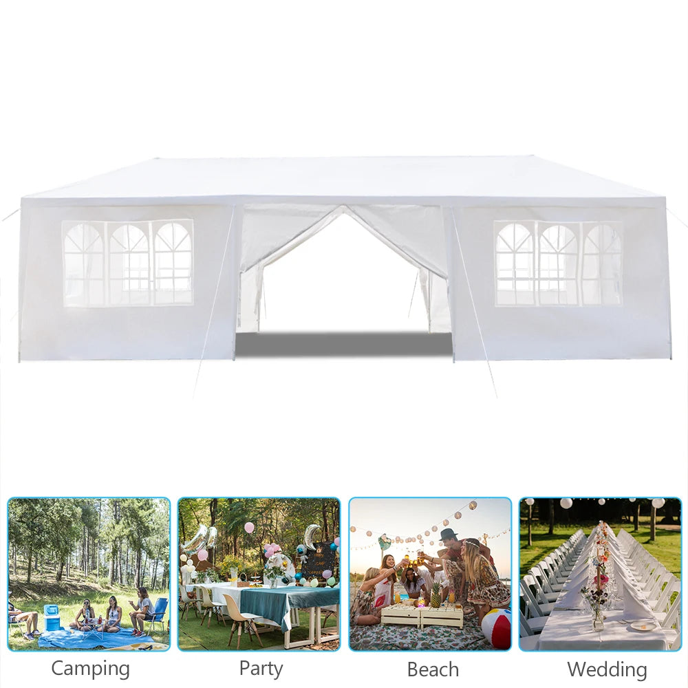10'x30' Outdoor Party Tent with 8 Removable Sidewalls, Waterproof Canopy