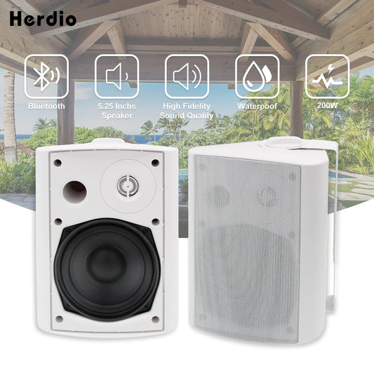 5.25 ” 200W Outdoor Bluetooth Patio Speakers with Powerful Bass