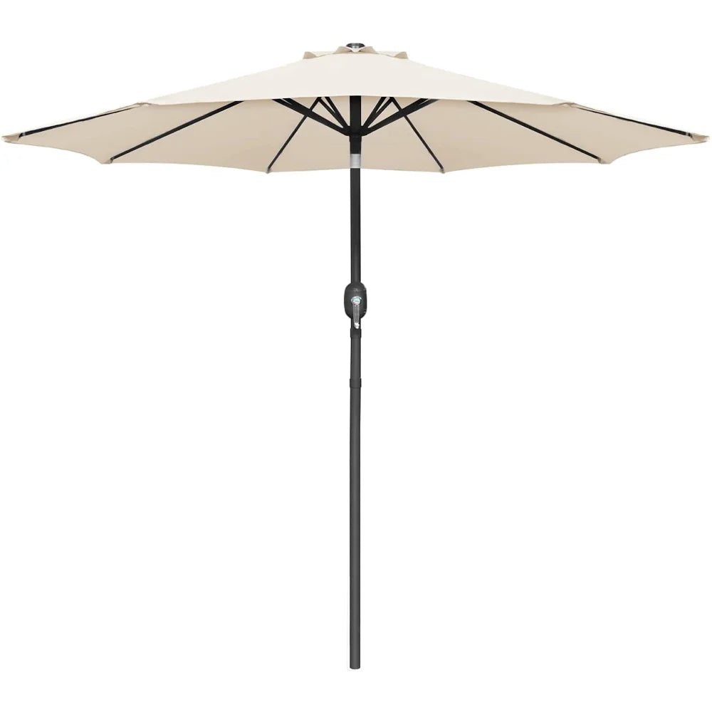 9 FT Market Patio Umbrella Outdoor with Tilt Adjustable,Beige