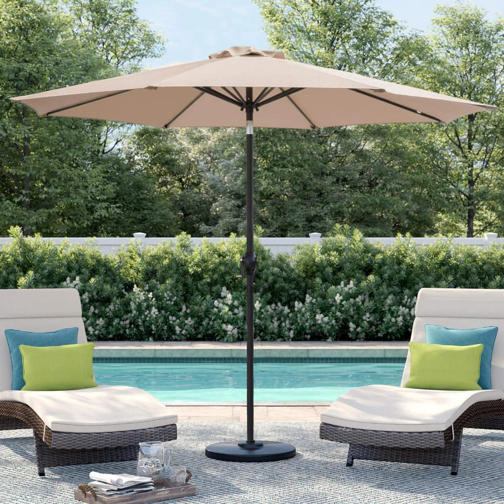 9 FT Market Patio Umbrella Outdoor with Tilt Adjustable,Beige