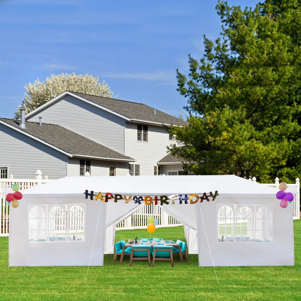 10'x30' Outdoor Party Tent with 8 Removable Sidewalls, Waterproof Canopy